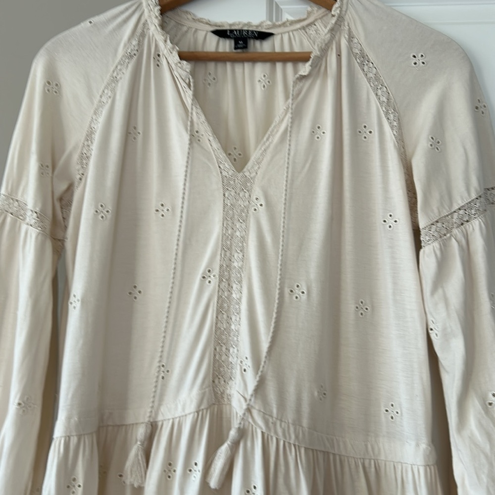 Lauren RL Black Label Cottagecore Romantic Eyelet Lace Dress w MEASUREMENTS! - Picture 12 of 16